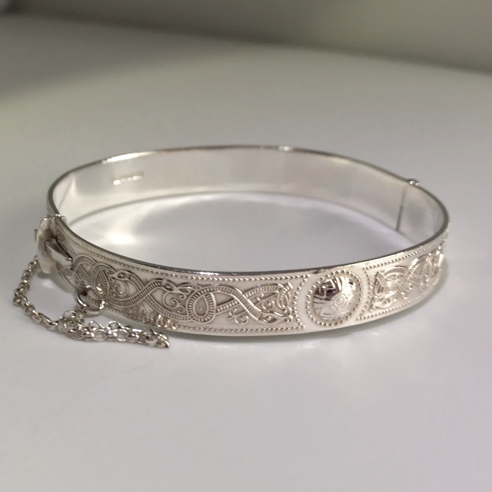 Sterling Celtic Warrior Bangle Bracelet
